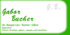 gabor bucher business card